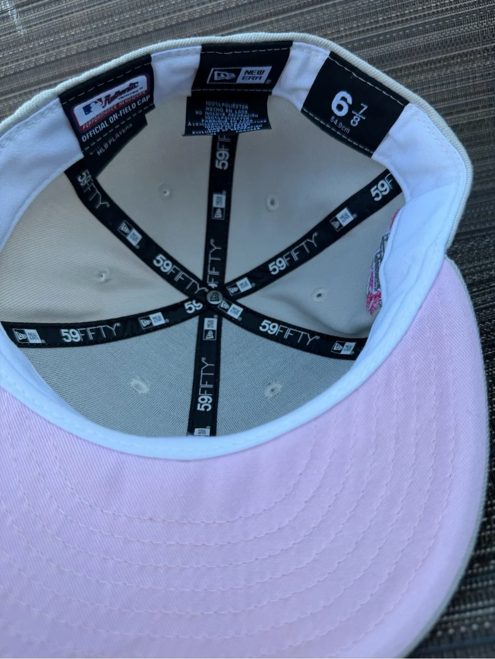 New Era Light Gray Baseball Cap with Pink 'C' Logo
